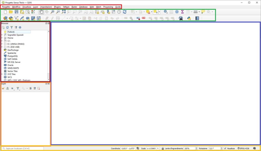 Interfaccia Utente QGIS