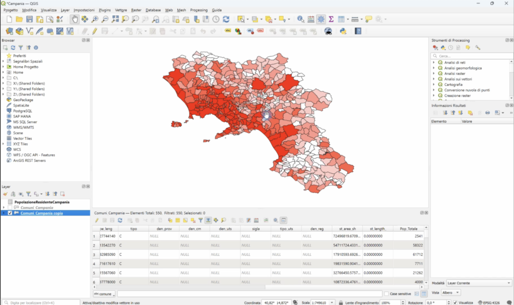 Caricare Layer Vettoriale QGIS